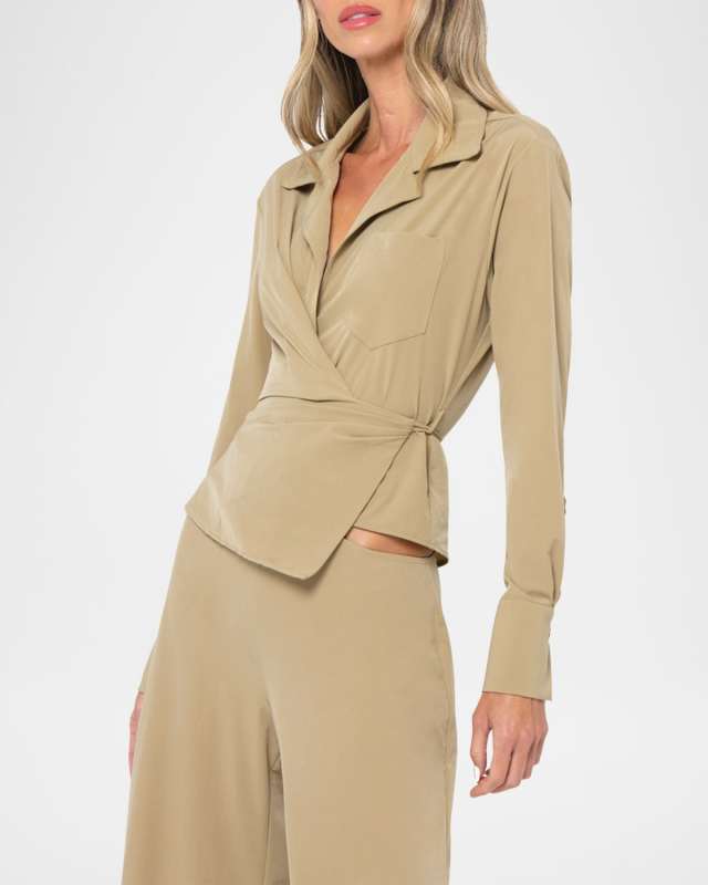 Aurora Long-Sleeve Wrap Top